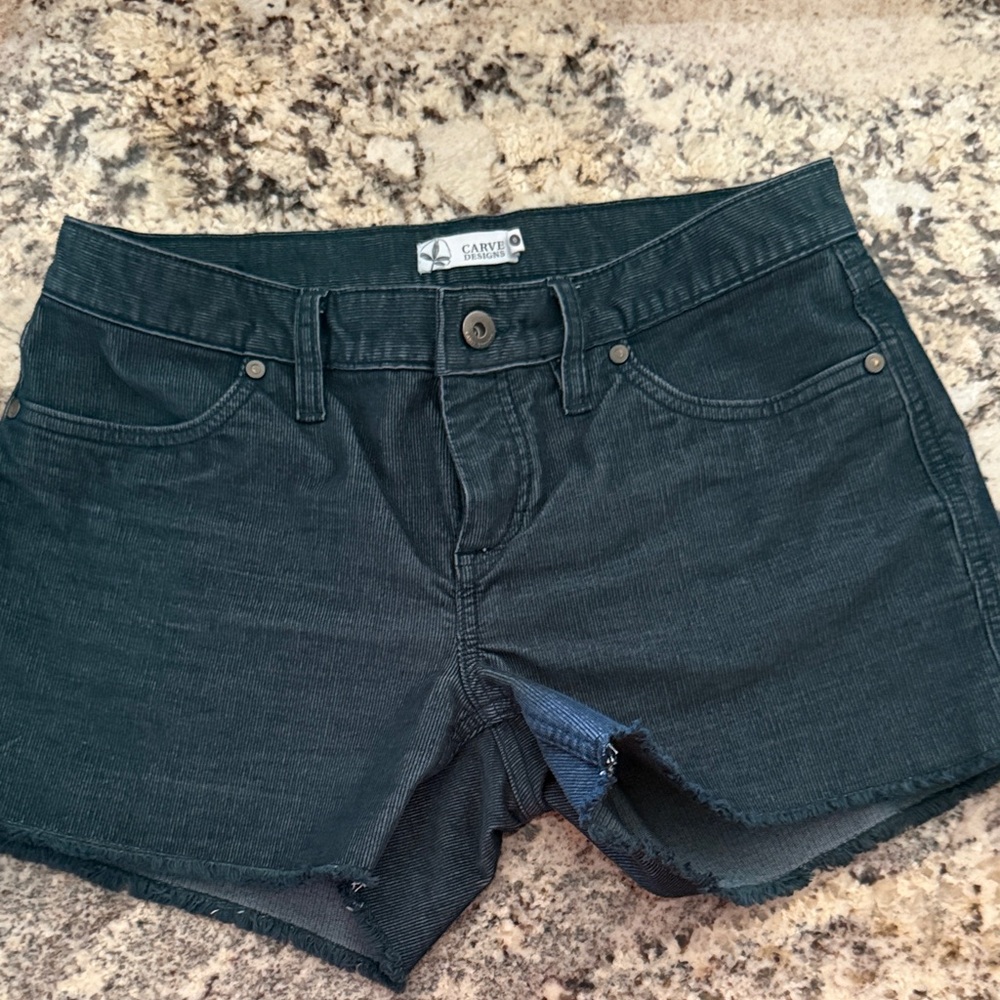 Carved Designs Teal Women's Jean Shorts